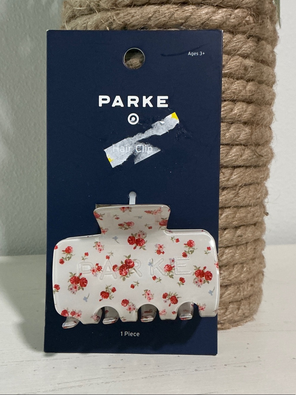 Parke + Target Mini Cream Floral Hair Clip